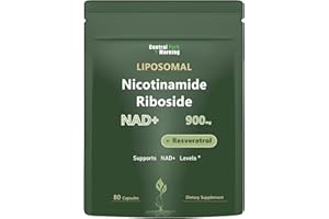 Central Park Morning NAD+ Supplement - Liposomal Nicotinamide Riboside Supplement, NAD Nicotinamide Riboside Resveratrol 900mg for Anti-Aging, Energy, 80 Capsules,