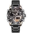 NAVIFORCE Watch for Men Dual Display Digital Quartz Watches Multifunctional Business Stainless Steel Wristwatch
