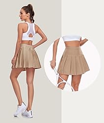 Tennis Mini Pleated Skirt for Women Champagne High