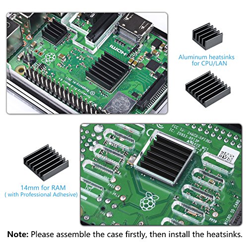 image for Smraza Raspberry Pi 3 B+ Case with Fan + Heatsinks + 2.5A Power Supply