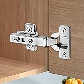 Chibery 10 PCS Full Overlay Soft Close Hinges, CLIP ON Plate for Easy Installation, 105 Degree, Silent Hydraulic, Frameless E
