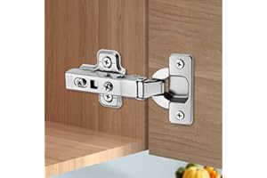 Chibery 10 PCS Full Overlay Soft Close Hinges, CLIP ON Plate for Easy Installation, 105 Degree, Silent Hydraulic, Frameless E