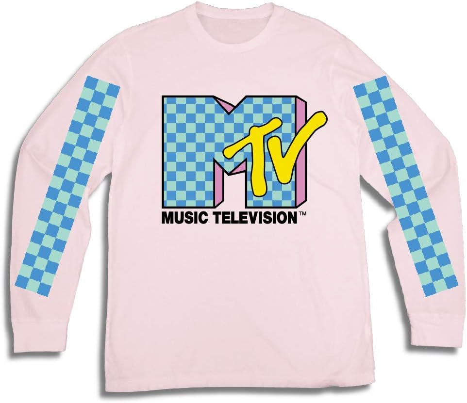 MTV Mens Long Sleeve Shirt - #TBT Mens 1980's 1990'S Clothing - I Want My Music Television T-Shirt