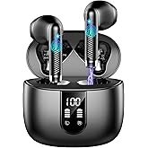 Wireless Earbuds, Bluetooth Headphones V5.4 Stereo Bass Ear Buds with ENC Noise Cancelling Mics,56H Bluetooth Earbuds with LED Display Charging Case, IP7 Waterproof Earphones for Android iOS【Mini】