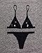 X-HERR Women's Wide Band Triangle Top Cheeky Bottom Bikini Swimsuits (Black,X-Large)