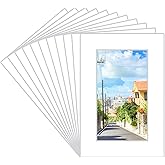 Prudiut 15 Pack 4x6 White Picture Mats, Frame Mattes for 3x5 Pictures Display Photo Frame Mat Core Bevel Cut Mat Board Show Kit for Photos, Prints, Artworks
