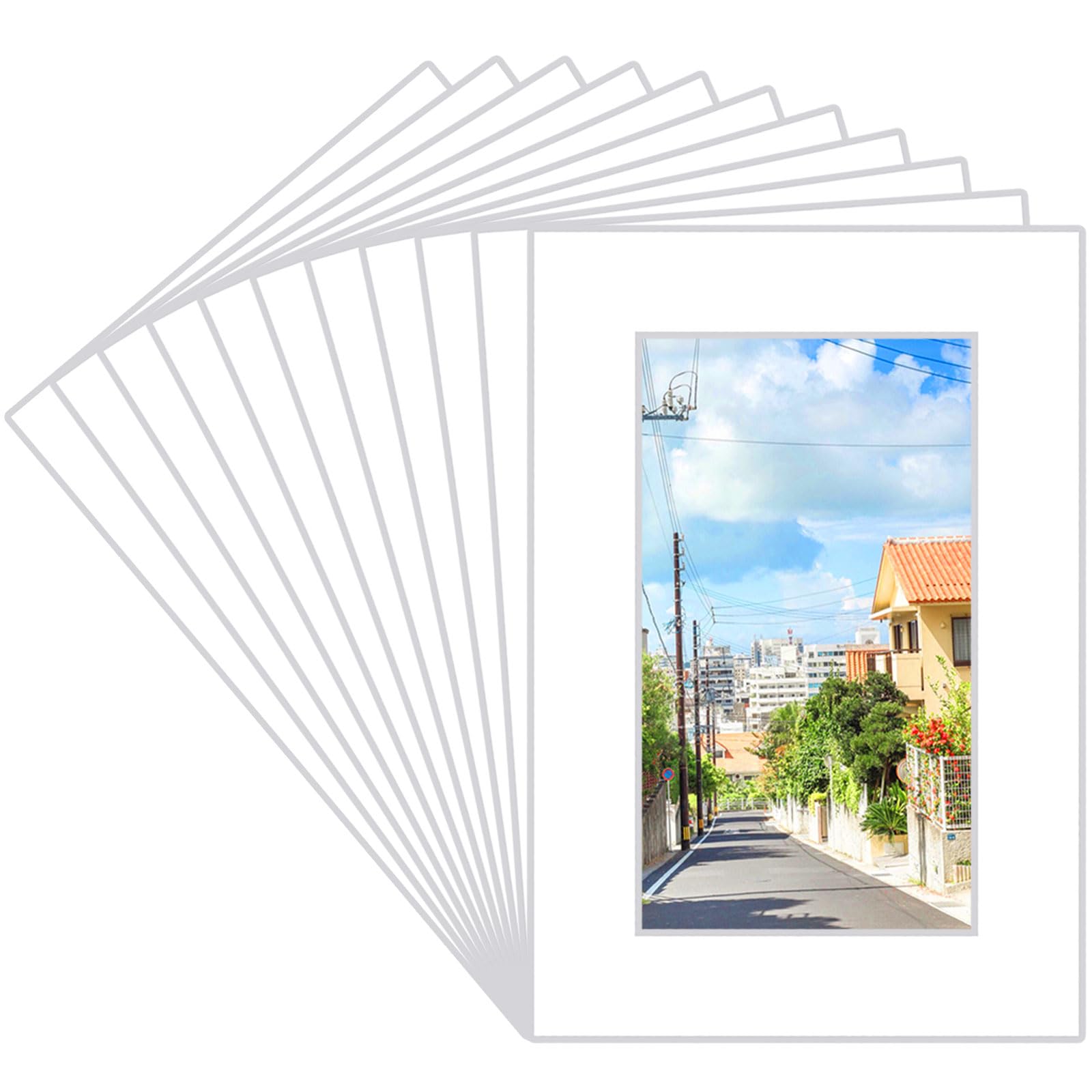 Photo 1 of Prudiut 15 Pack 4x6 White Picture Mats, Frame Mattes for 3x5 Pictures Display Photo Frame Mat Core Bevel Cut Mat Board Show Kit for Photos, Prints, Artworks