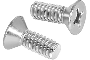 OUSCHR #10-24 x 1/2" Countersunk Flat Head Machine Screw Bolts, Full Thread, 304 Stainless Steel, 50 PCS