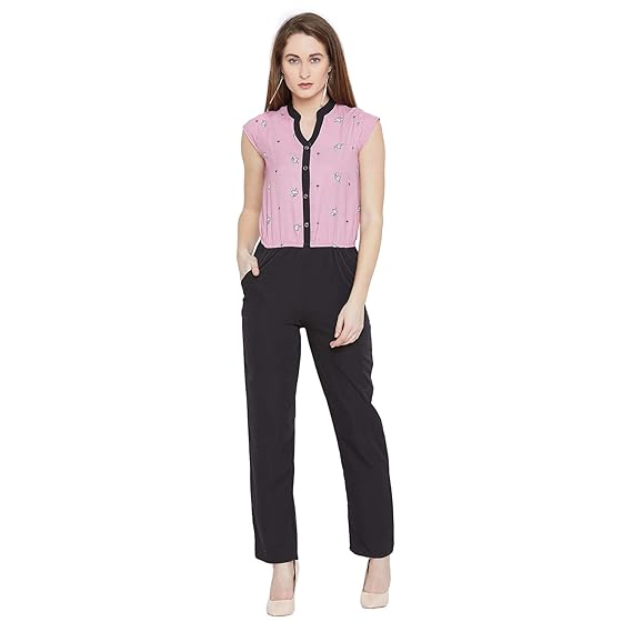 pink and black jumpsuit