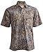 Johari West Men's Button-Down Short Sleeve Shirt, Ripple Rosso (Gold, X-Large)