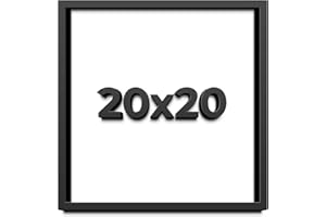 CUSTOMPICTUREFRAMES.COM 20x20 Shadow Box Frame Black | 1 Inch Deep Solid Wood Shadowbox Display Frame | UV Resistant Acrylic Plexiglass, Acid Free Backing, and Hanging Hardware | Dugan Picture Frame Style