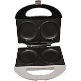 IMUSA 2 Slot Electric Arepa Maker Nonstick, White | Nonstick Surface, Cool-Touch Locking Latch with Indicator Lights, Ideal for Arepas, Great for Home Use