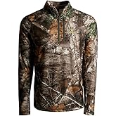 King's Camo XKG Performance Fleece 1/4 Zip | Lightweight Hunting Jacket | Archery | Athletic Fit (Realtree Edge, Large)
