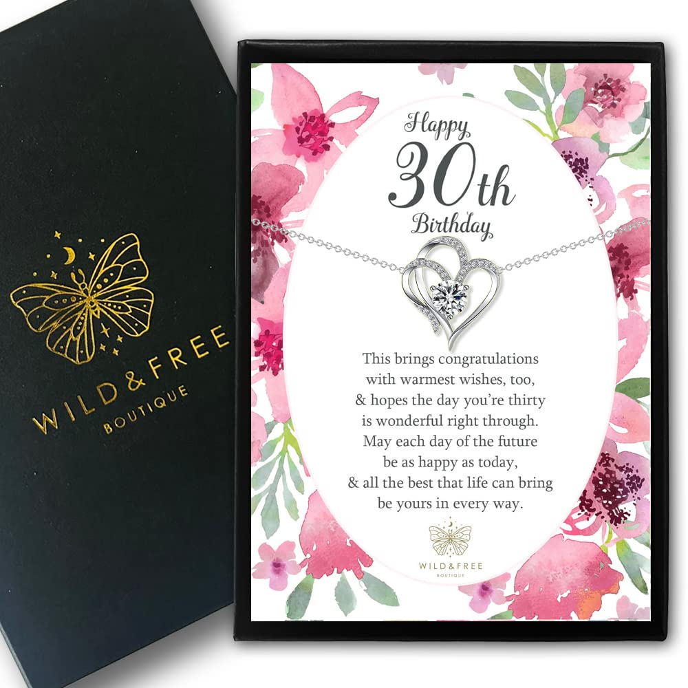 Gemini Gifts 30th Birthday Gift for Woman – Heart Necklace with Heartfelt Message – Sentimental Jewellery Keepsake – Thoughtful 30th Birthday Present – Beautifully Boxed Gift