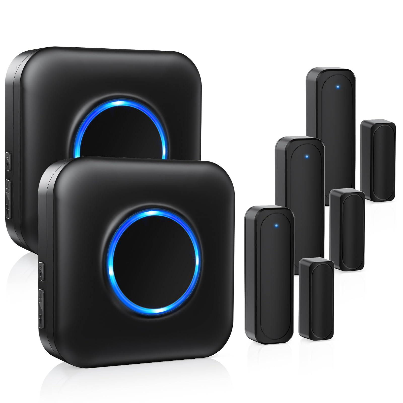 Photo 1 of Door Chime Bistee Wireless Door Alarm Contact Sensor Door Open Bell 600 FT Range with 58 Chimes 5 Volume Levels LED Indicator for Business/Home/Office/Stores (2 Plug-in Receiver & 3 Door Sensor)