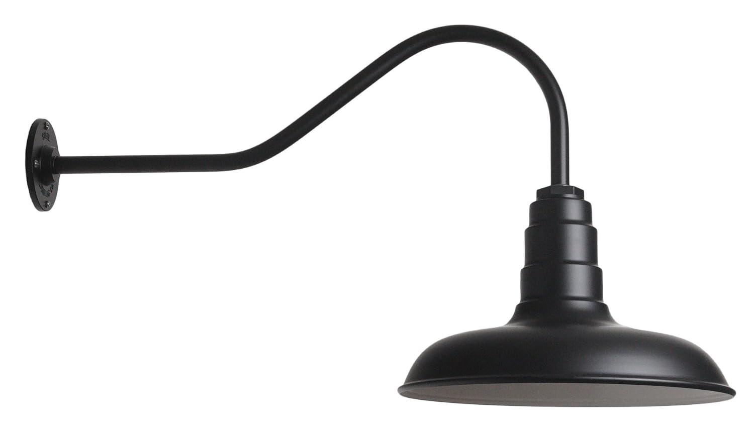 The Topanga Gooseneck Barn Light | Old Gas Station Style Steel Dome on a Gooseneck | Barn Lighting and Farmhouse Lighting | Made in America | Modern Farmhouse Light (23" Gooseneck, Matte Black)