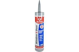 Red Devil 084650 Window & Door Silicone Acrylic Caulk & Sealant, Gray, 100% Waterproof, Paintable, 10.1 oz, Pack of 1, Made in USA