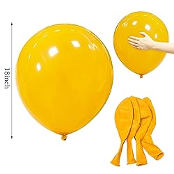 18 Inch Yellow Balloons 12 Pack Large Latex Party