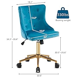 VINGLI Turquoise Blue Armless Home Office Desk