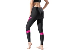 DIFOS Women's Lightweight Thermal Fleece Cycling Pants with Padded Bike Tights Long Padding Trousers Winter Cold Weather