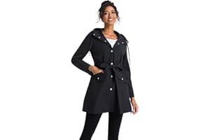 Rain Jacket Women Waterproof Lightweight Raincoat with Hood Long Trench Coat for Women Windbreaker Spring Jacket