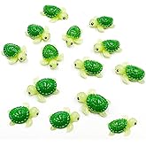 Suartus Mini Green Turtle - 30Pcs Resin Miniature Sea Turtle Figurines Tortoise Turtles Miniature Figurines Ocean Animals Outdoor Statue for Fairy Garden Micro Landscape Decor Ornament