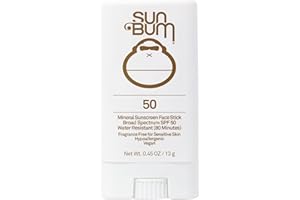 Sun Bum Mineral SPF 50 Face Stick Sunscreen - Water-Resistant Broad Spectrum Sunscreen with Vitamin E - Hawaii 104 Act Compliant (Made without Octinoxate & Oxybenzone) - Travel Size 0.45 oz