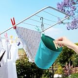 Vicloon Large Clothespin Bag with Drawcord and Hook Blue view 7