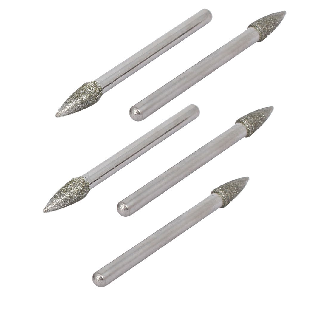 Sourcingmap 3mm 1/8-inch Shank 4mm Dia Cone Head Diamond Grinding Mounted Point Bit 5pcs