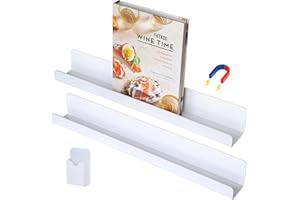 FKTXCO 2 Pcs Acrylic Magnetic Book Holder for Whiteboard, Magnetic Book Shelf with a Pen Container, Reusable Book Display Shelf for Kids Teacher Home Classroom Office, White