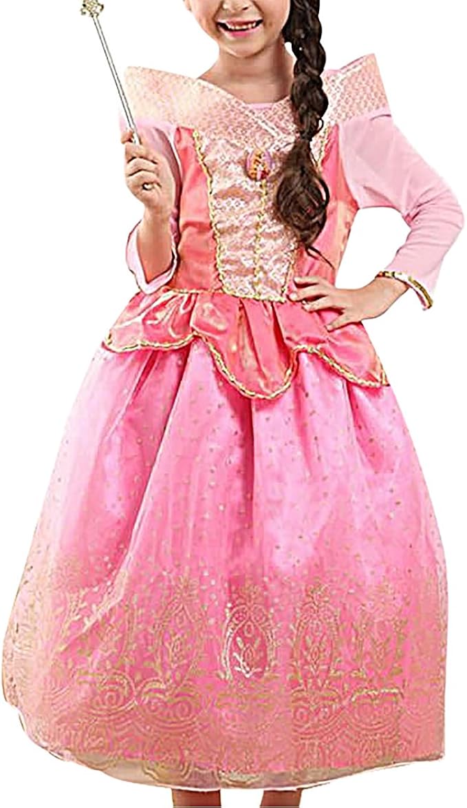 Amazon Co Jp オーロラ姫 ドレス 子供 プリンセス ピンク 仮装 ハロウィン クリスマス コスチューム 服 ファッション小物