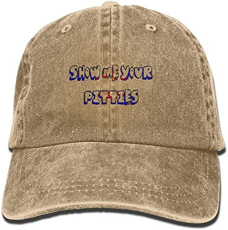 SAI DI FEI Show Me Your Pitties New Fashion Adjustable Washed Cap Cowboy Baseball Hat Natural