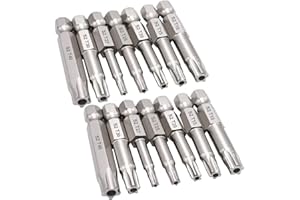 Eyech Torx Star 5 Point Screwdriver Bits Sets,Magnetic Security Tamper Proof Torx Head Screw Driver Bit Set T10-T40-2 Inch Le