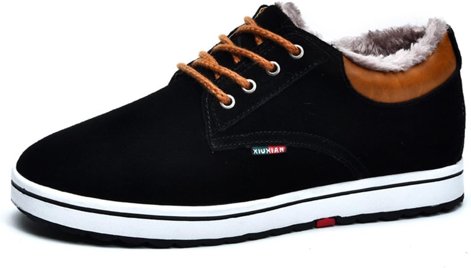 ailishabroy Mens Suede Elevator Shoe Winter Warm Height Increasing Shoes Casual Style
