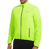 qualidyne Men's Lightweight Cycling Windbreaker Jacket, Windproof, Water-Resistant (Light Rain), Reflective, 2 Zip Pockets