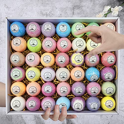 Bulk Bath Bomb Gift Set 42 Moisturizing Bath Bombs for Women & Men