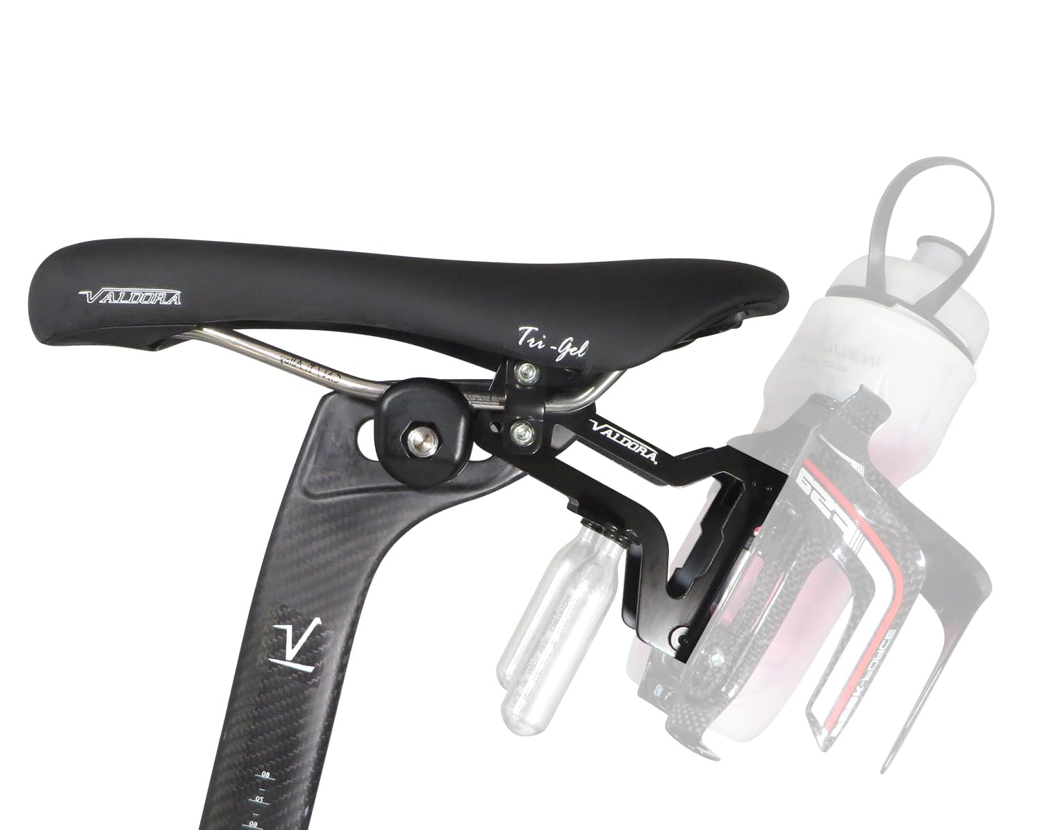 Triathlon Bike Accessories Under Saddle Bottle Holder Dual Water Bottle Cage Mount - Behind Seat Mount Only (Cages NOT Included)