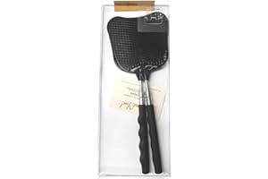 MysticHome Fly Swatter 2 Pack, Durable Heavy Duty Plastic Fly Swatters, Stainless Steel Telescopic FlySwatter for Indoors/Outdoor/Kitchen/Garden (Black+Black)