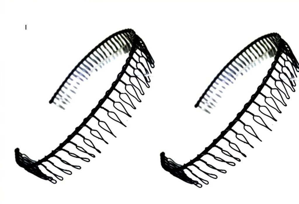 Hairstyle 2 Pcs Metal Black Slim Headband Hair Style Headwear Hoop w Teeth : H21 (2 Black Metal)