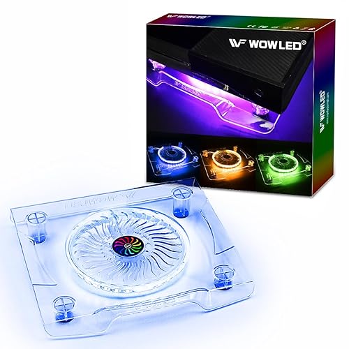 WOWLED PS4 Fan Cooling Station, USB RGB Xbox PS4 Cooling Fan with