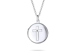 Personalize Religious Holy Bible Angel Cross Photo Locket Necklace Pendant For Women Teens Holds Keepsake Gold Plated .925 St