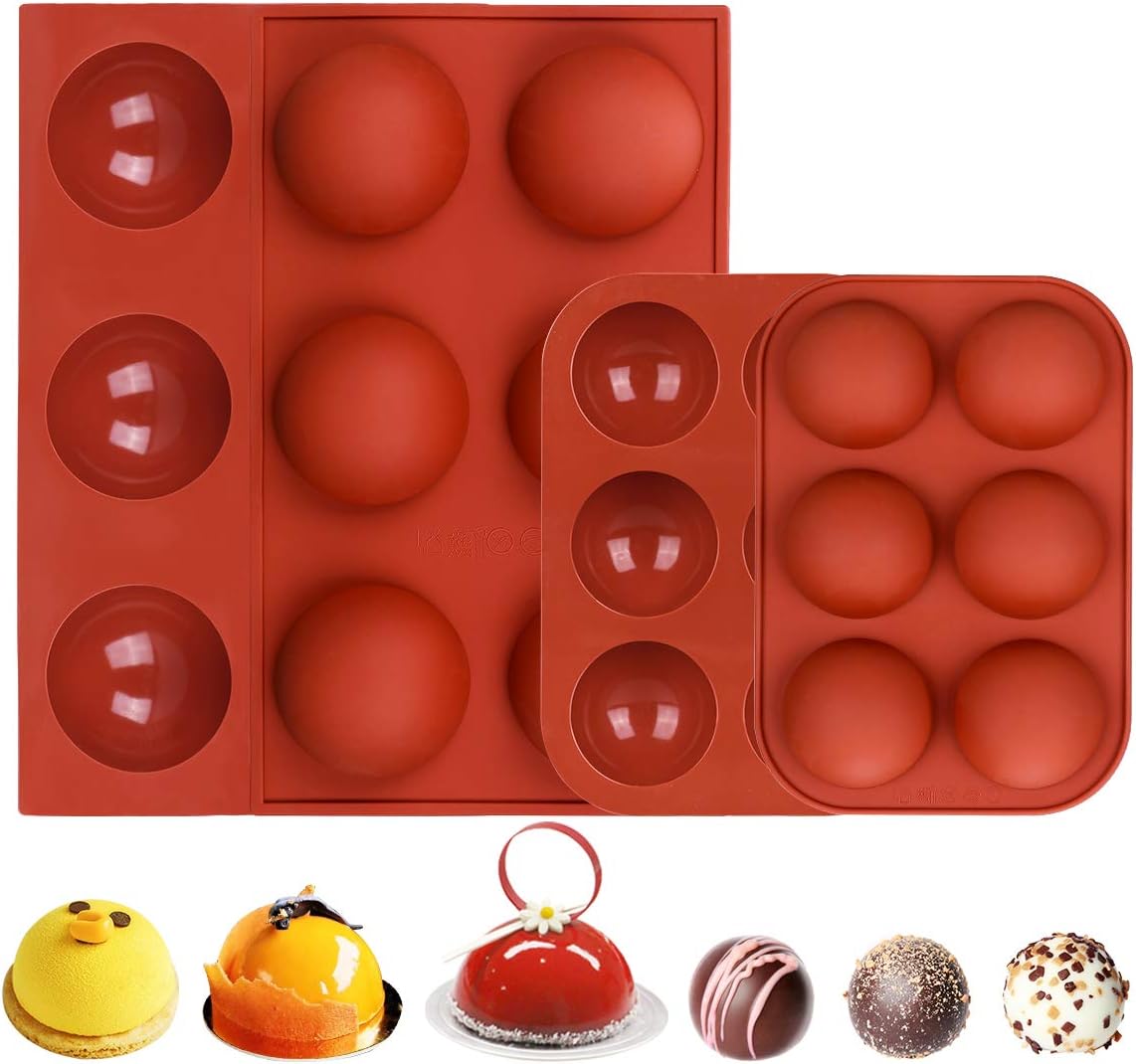 Betwin360 Tv Moule Forme Demi Sphere Pour Chocolat 4 Pcs Moule De Dome En Silicone Pour Mousse Gateau Boule De Chocolat Bombes Au Chocolat Chaud Moulle Patisserie Entremet 2 Grands 2 Petits