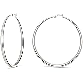 MILLA 14K Gold Hoop Earrings For Women, Silver Hoop Earrings & Rose Gold Earrings with Graduated Curvature