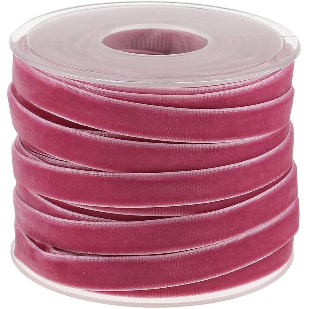 POFET 20 Yard 10mm Wide Velvet Ribbon Roll for Crafts Decoration - Light Purple