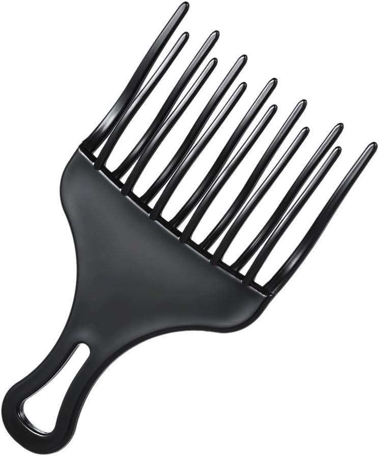 Cigooxm 1Pc Hair Comb Insert Afro Hair Pick Comb Hair Fork Comb Plastic High & Low Gear Comb Hairdressing Styling Tool Black for Man & Woman