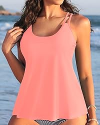 Womens Flowy Tankini Tops Only - Modest Bathing