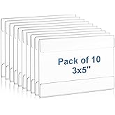 Lesnlok 10 Pack Wall Mount Acrylic Sign Holder 3x5 inch,with 3M Tape Adhesive for Office, Home, Store, Restaurant, No Drilling
