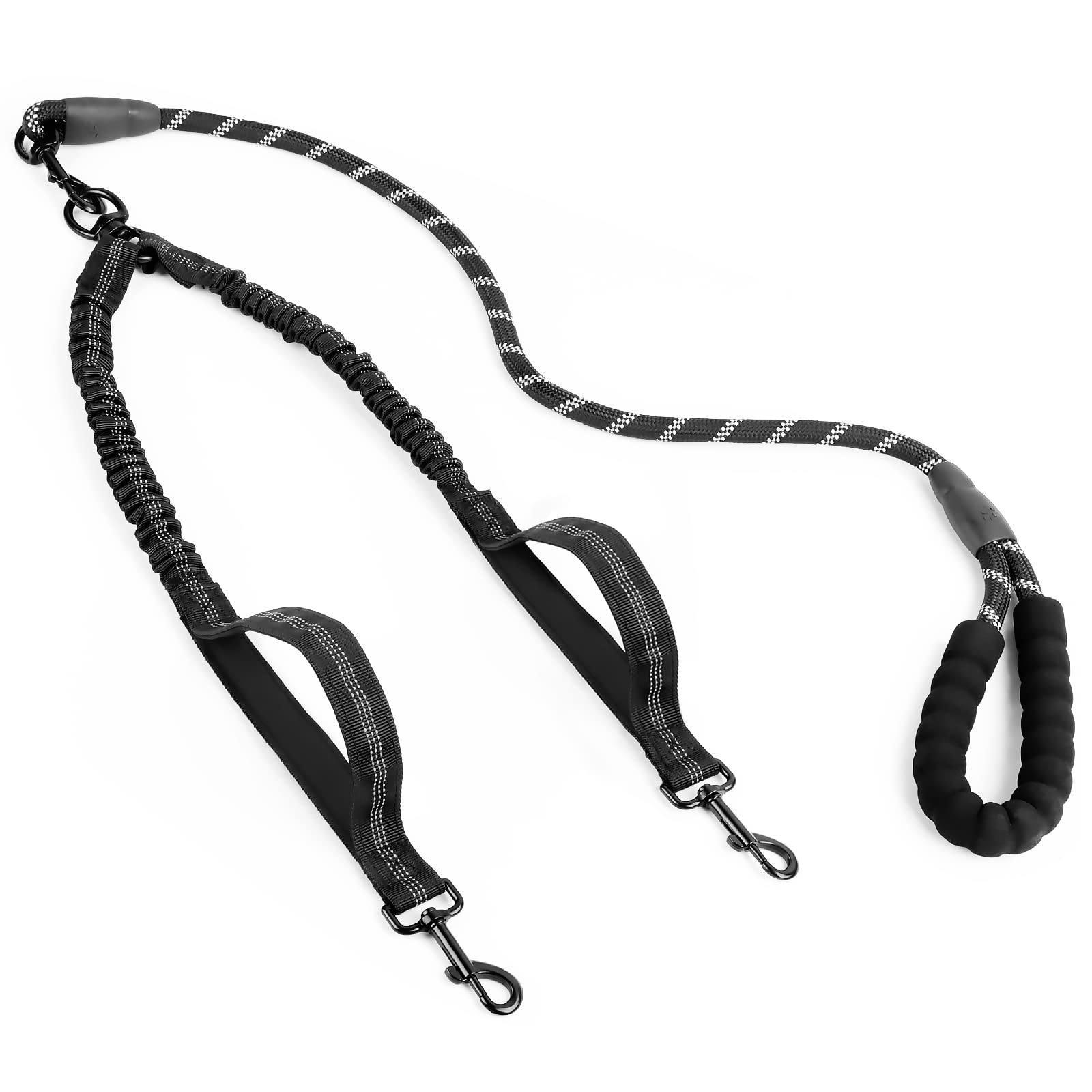 RUNEAY Double Dog Lead - No Tangle, No Pull Training for Small to Large Dogs