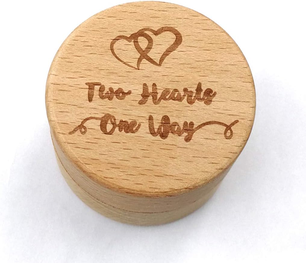 Caja de madera de haya rústica para anillos de boda con ...