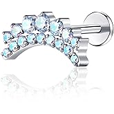 BelezaDosas G23 Titanium Labret Studs Threadless Push-in Labret CZ Press Fit 16G 6mm 8mm Lip Cluster Tragus Helix Medusa Cartilage Monroe Push Back Earring Piercing Jewelry for Men Women (Max Clear)